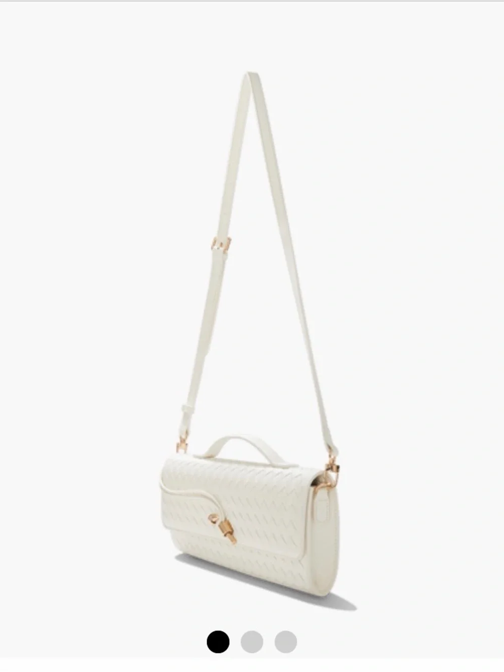 Woven Vegan Leather Bag - White